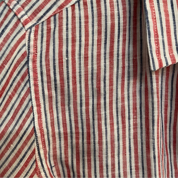 COPY - Frank & Eileen Red White blue Striped Linen Button Down Blouse Size medi… - Picture 7 of 7